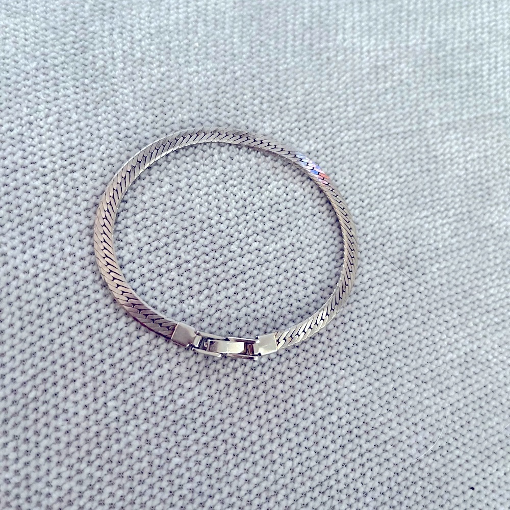 Elegant silver herringbone  chain Bracelet